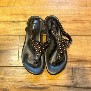 Rasolli Black Sandals Sz 8